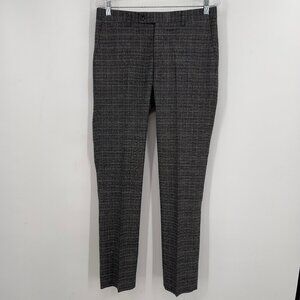 Paisley & Gray Slim Fit Plaid Dress Pants Gray Check Mens Size 30x32